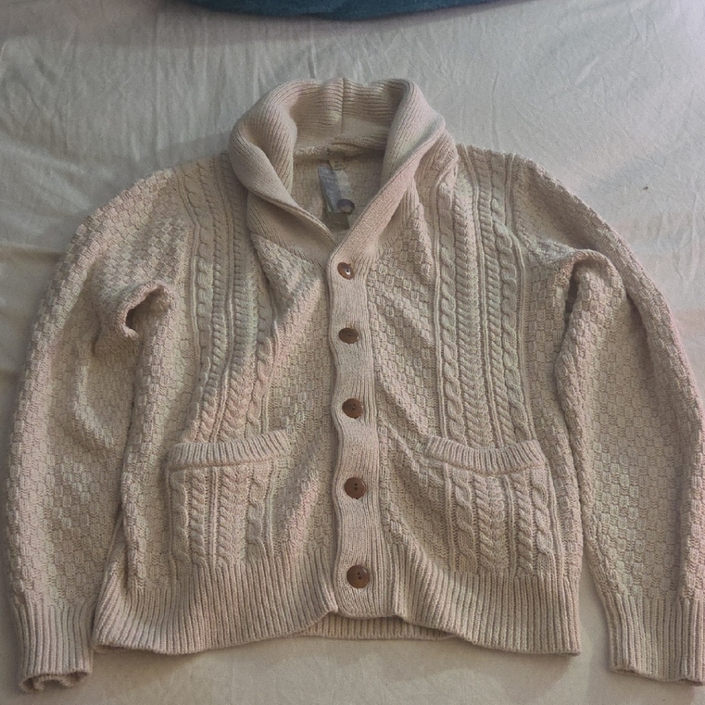 J. Crew Cream Cable Knit Cardigan